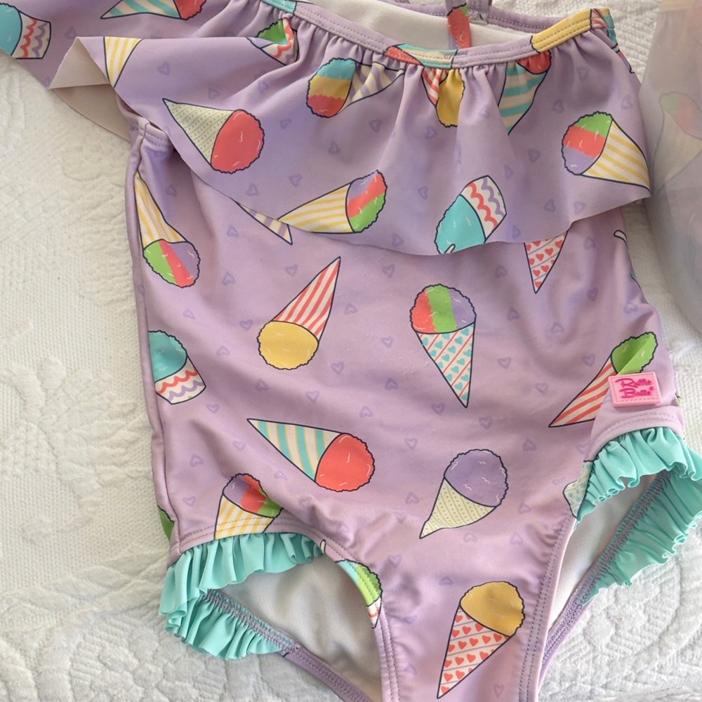 Ruffle butts one shoulder Pastel Ice Cream Swimsuit